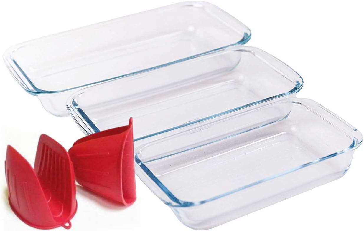 QI LIFE Baking Dish - Casserole Dish Set - Baking Dishes for Oven - Glass Bakeware