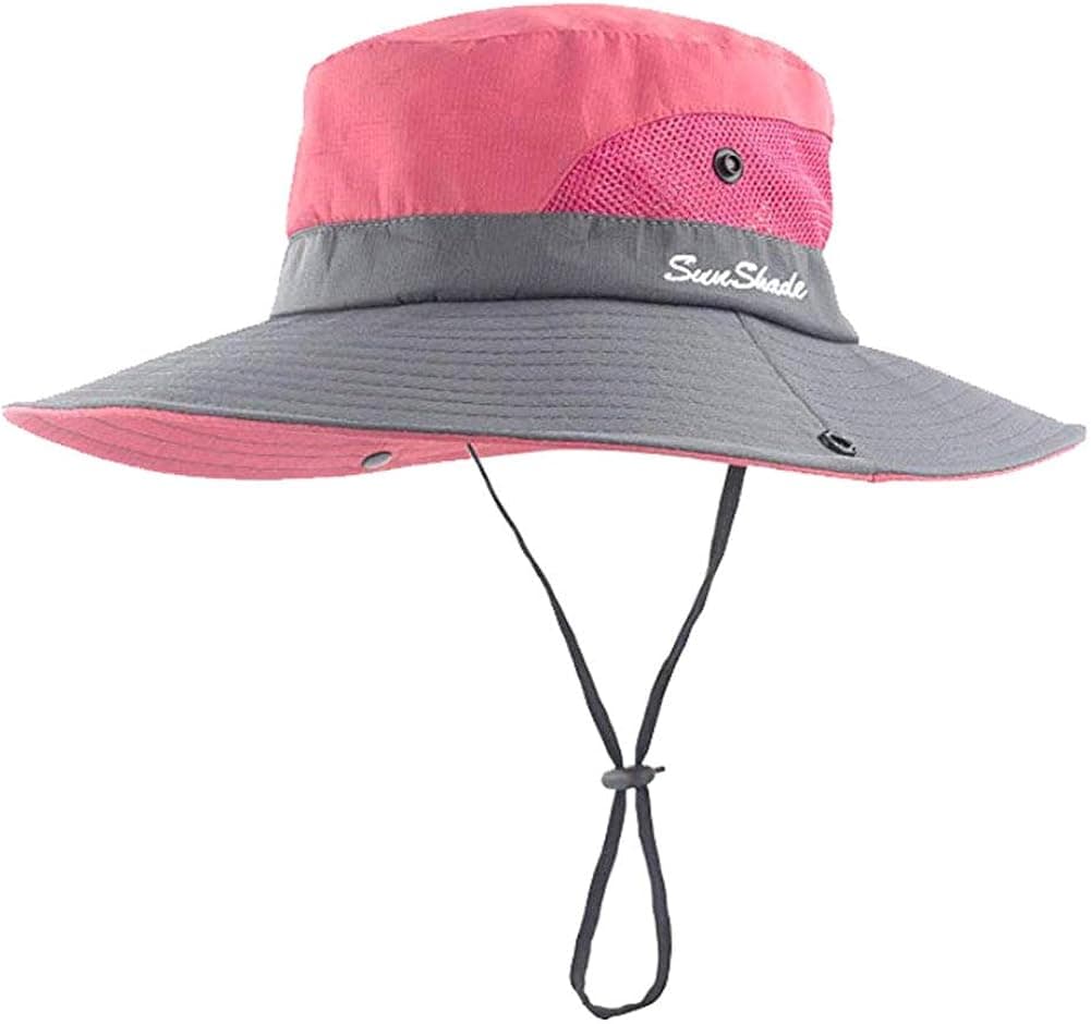 Women's Summer Sun Hat Wide Brim UV Protection Foldable Mesh Beach Fishing Hunting Cap