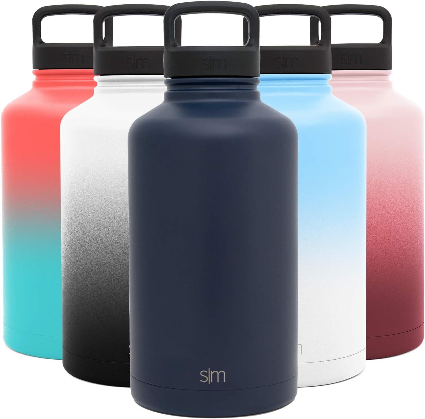 Simple Modern 64oz Water Bottle, Insulated Half Gallon Reusable Wide Mouth Stainless Steel Metal Flask with Handle Lid, Deep Ocean
