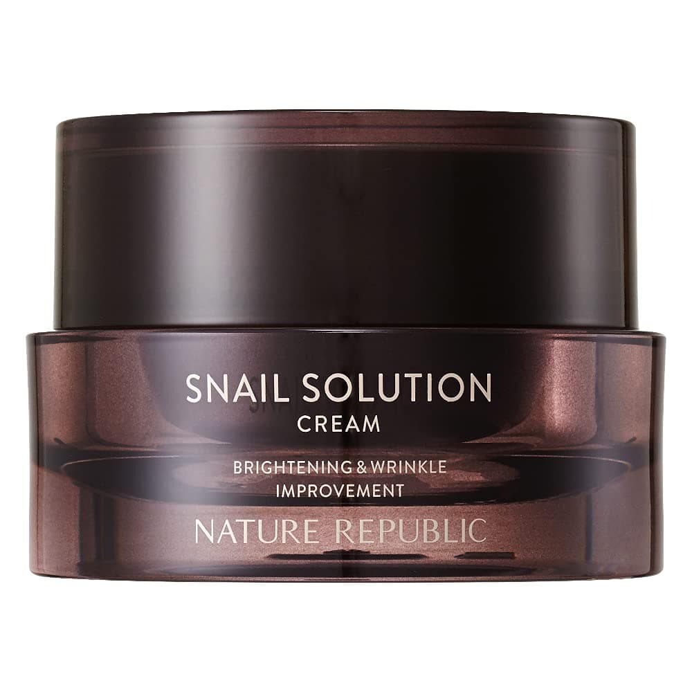 Moisturizing Snail Solution Cream - Nature Republic Korean Skin Care Texture Wrinkles Fine Lines Improving Elasticity Strengthen 52ml/1.75fl.oz