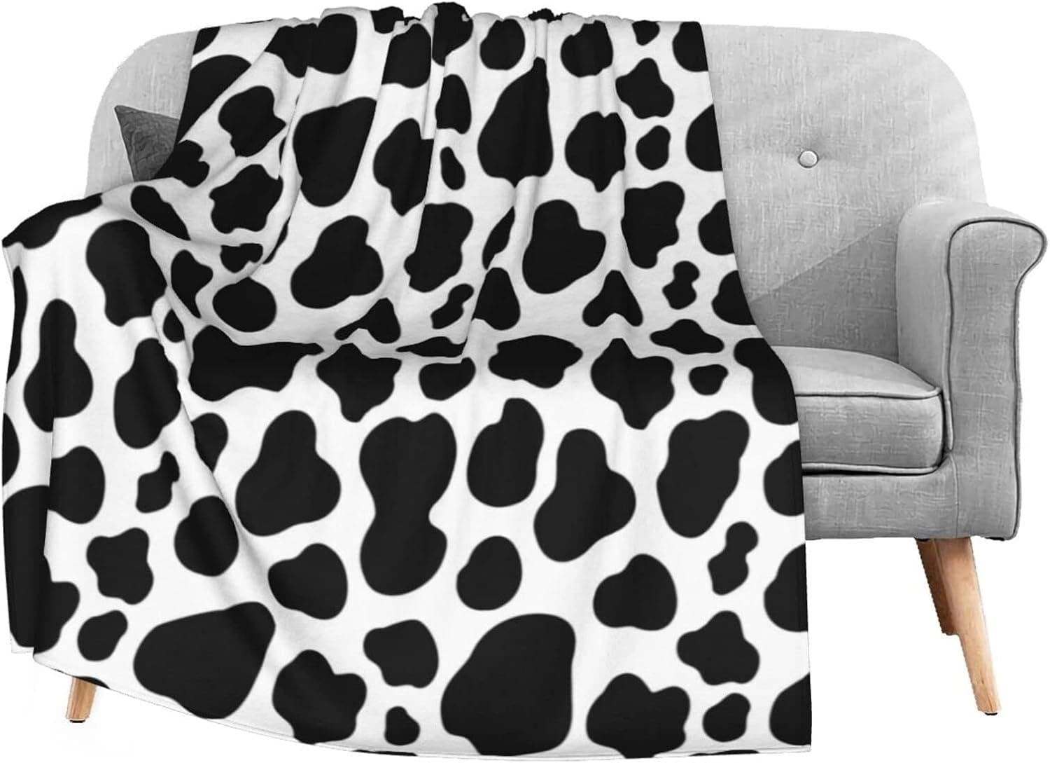 FeHuew Cute Cow Print Soft Throw Blanket 40x50 inch Lightweight Flannel Fleece Blanket for Couch Bed Sofa Travelling Camping for Kids Adults