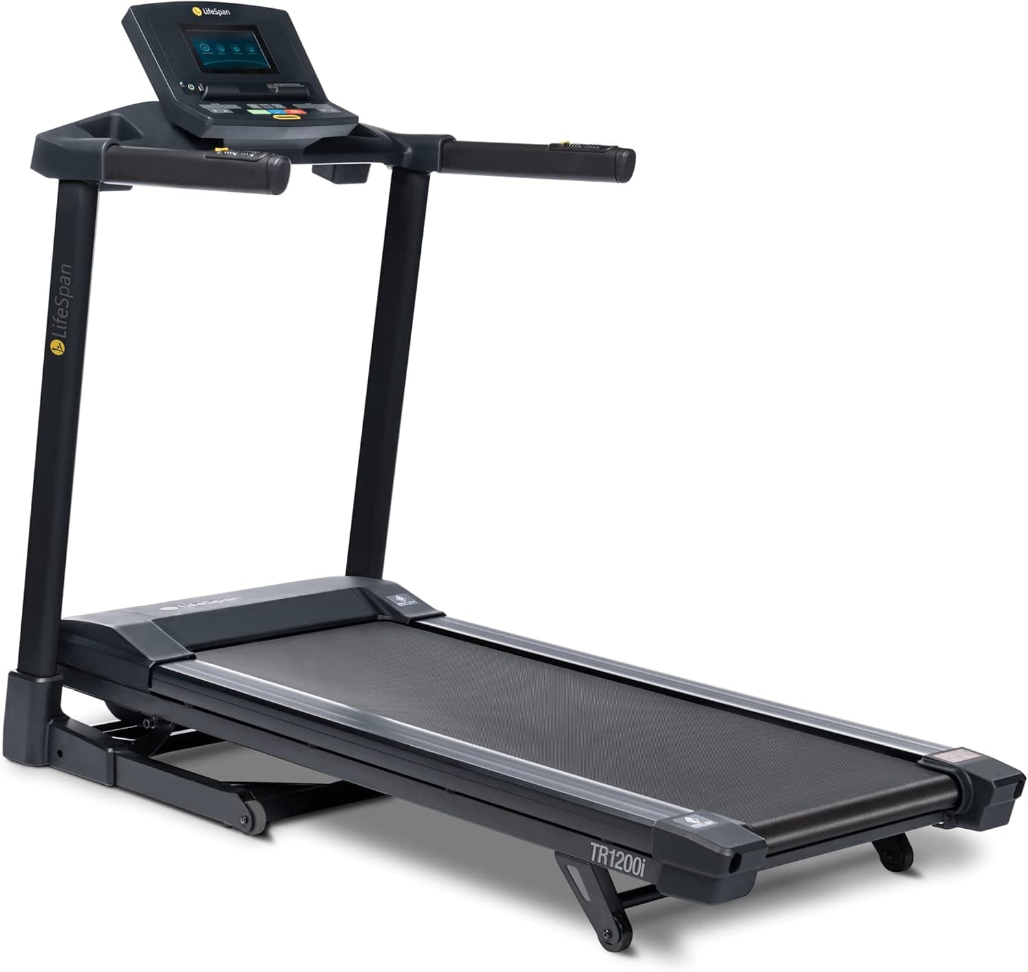 LifeSpan Fitness TR1200i Folding Treadmill, Compact Fold-Up Running Exercise Machine for Home Gym Office, Quiet 2.5 HP Motor, Heart-Rate Sensor, Touchscreen, Speeds up to 11mph, Supports up to 300lbs