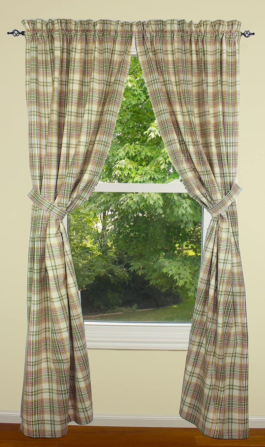 Primitive Home Decors Macintosh 72" x 84" Lined Plaid Cotton Drapery Panels