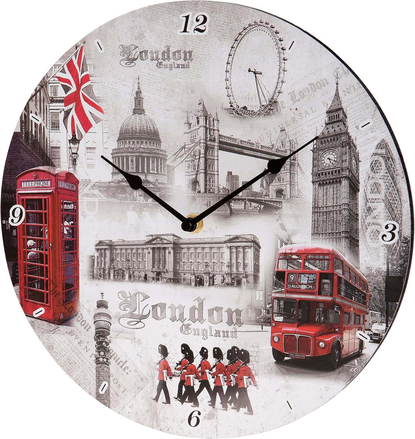 The Leonardo Collection LP17628 London England Scene Wall Clock, 12"
