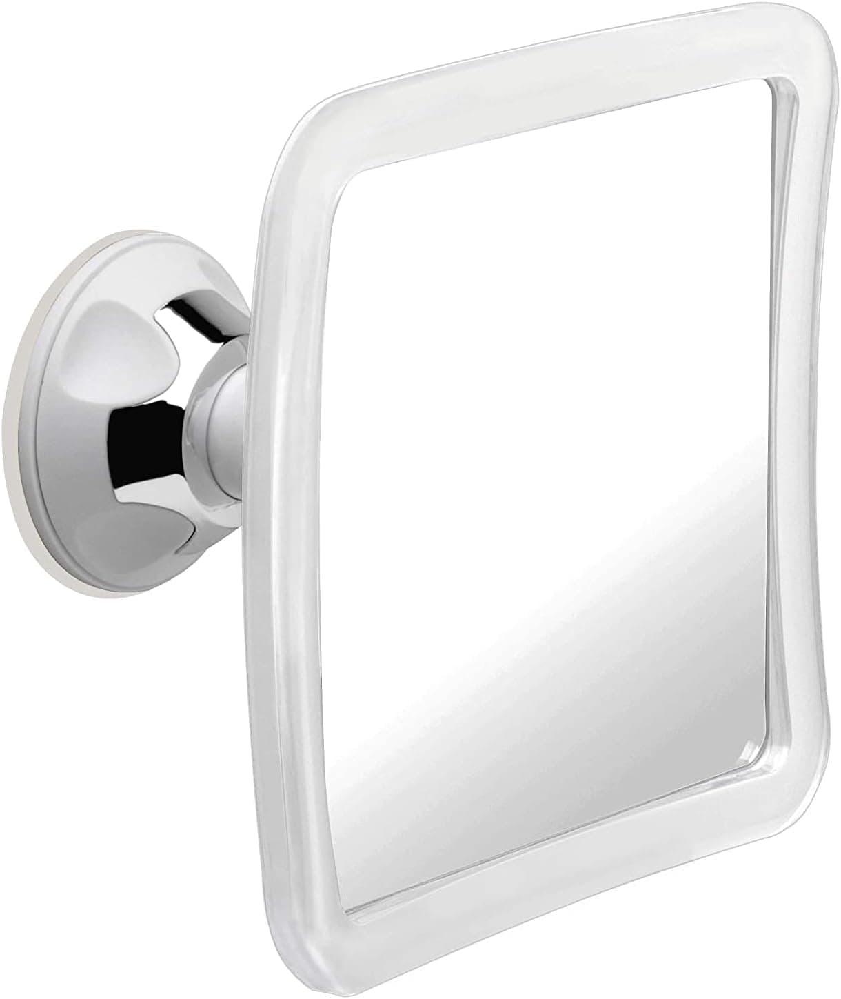 Fogless Shower Mirror for Shaving with Upgraded Suction, Anti Fog Shatterproof Surface and 360° Swivel - Includes Optional Hook Accessory To Transform Suction Mirror Into Hanging Mirror - 6.3" x 6.3"