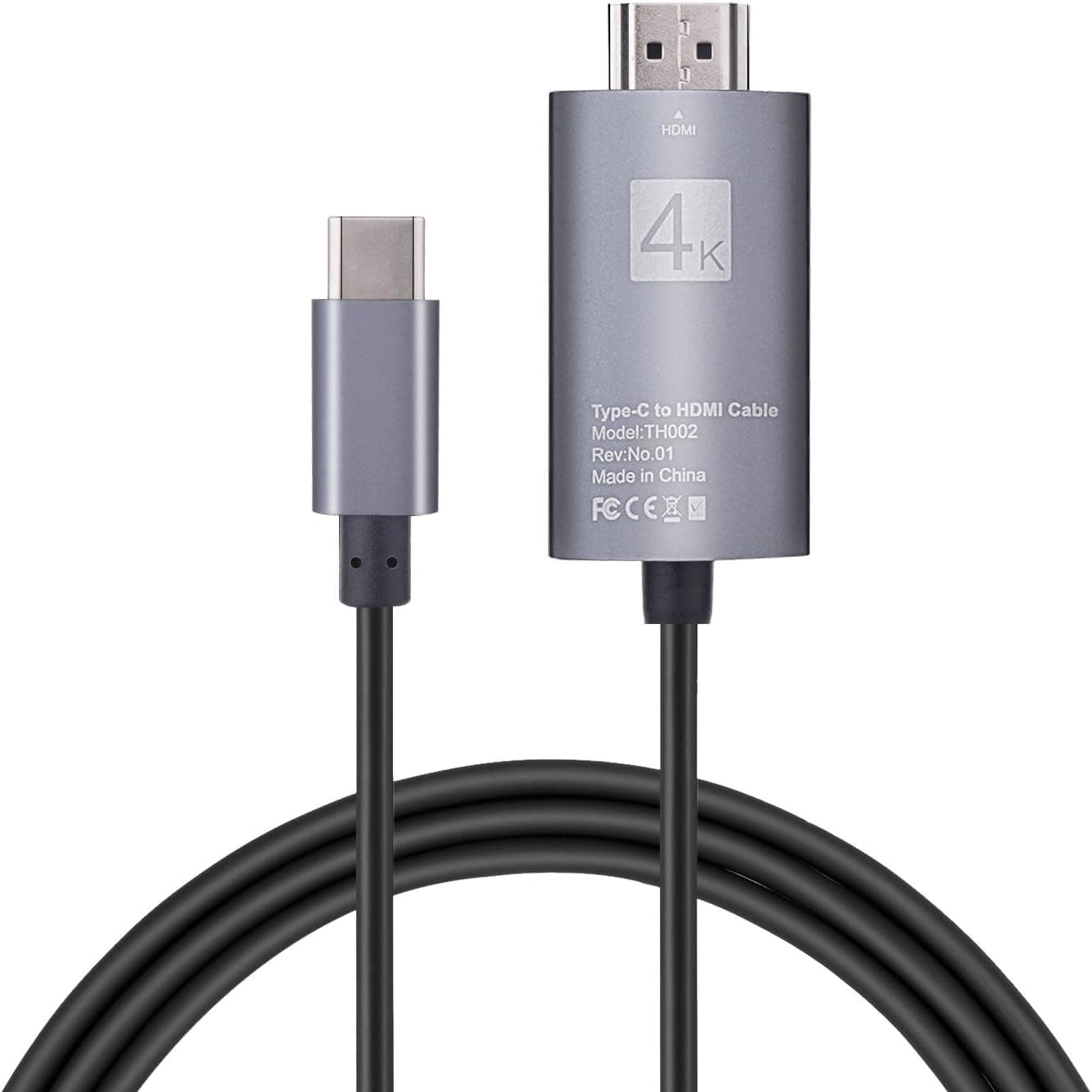 USB C to HDMI Adapter Cable, JUANWE 6.6ft USB 3.1 Type C Thunderbolt 3 Port to 4K HDMI Cable Compatible MacBook Pro 2018/2017, Samsung Galaxy S9/S8, Surface Book 2, Dell XPS 13/15, Pixelbook and More