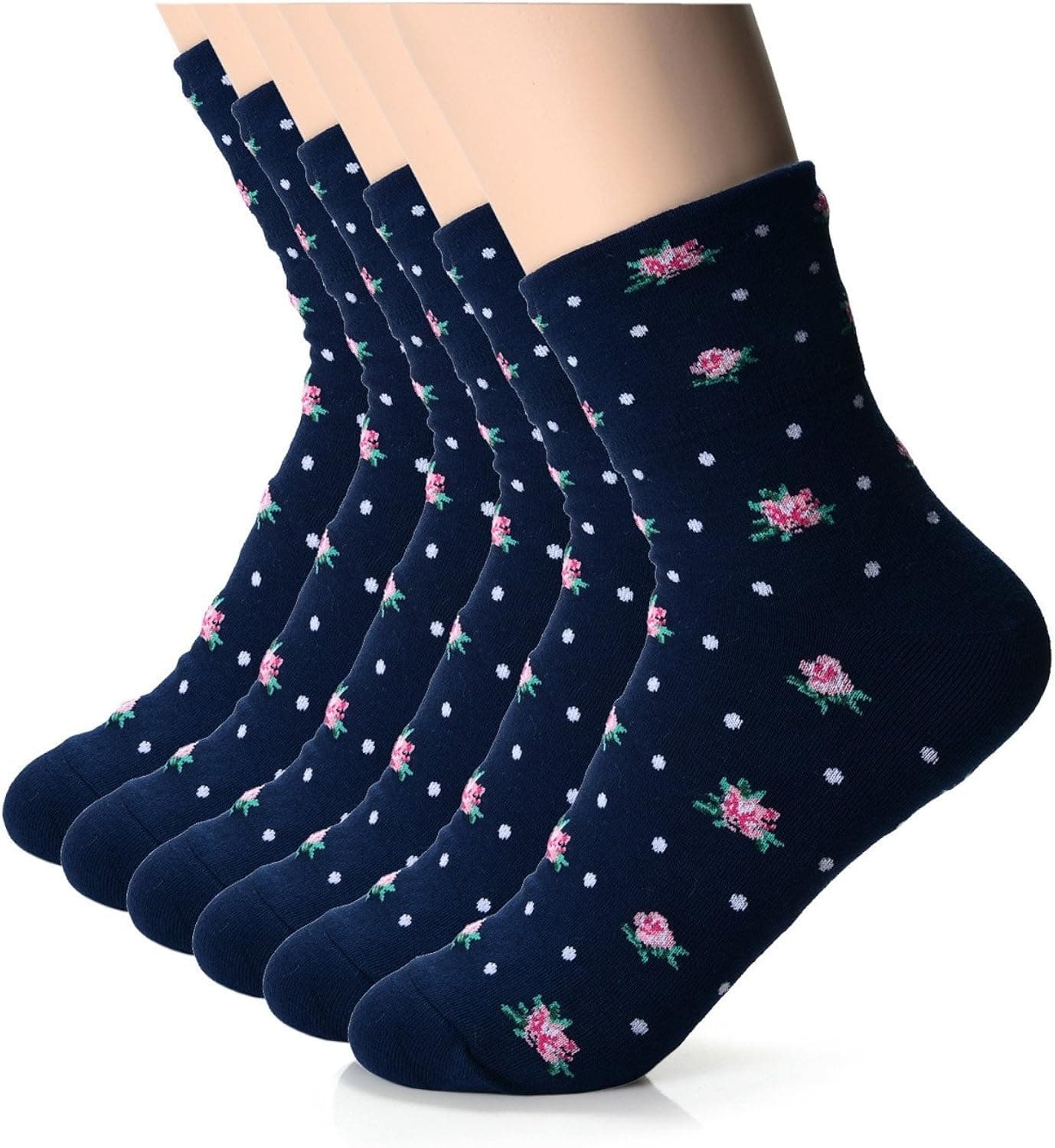FLATSEVEN Womens Casual Fashion Dress Socks (6 Pack)