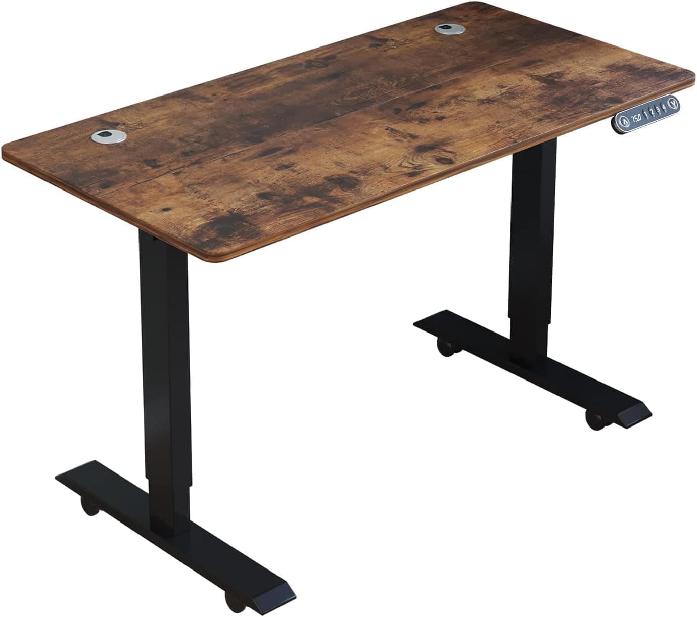 bilbil 48 x 24 Inches Electric Height Adjustable Standing Desk, Stand Up Home Office Computr Desk with 4 Memory Preset Options, Double-Beam Construction, Anti-Collision Technology