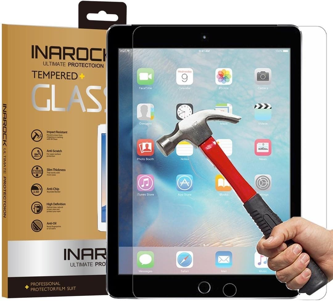 [Lifetime Replacement Warranty] iPad 2 3 4 Screen Protector Glass, InaRock 0.26mm 9H Tempered Glass Screen Protector for iPad 2 / iPad 3 / iPad 4 Most Durable [Easy-Install Wings]