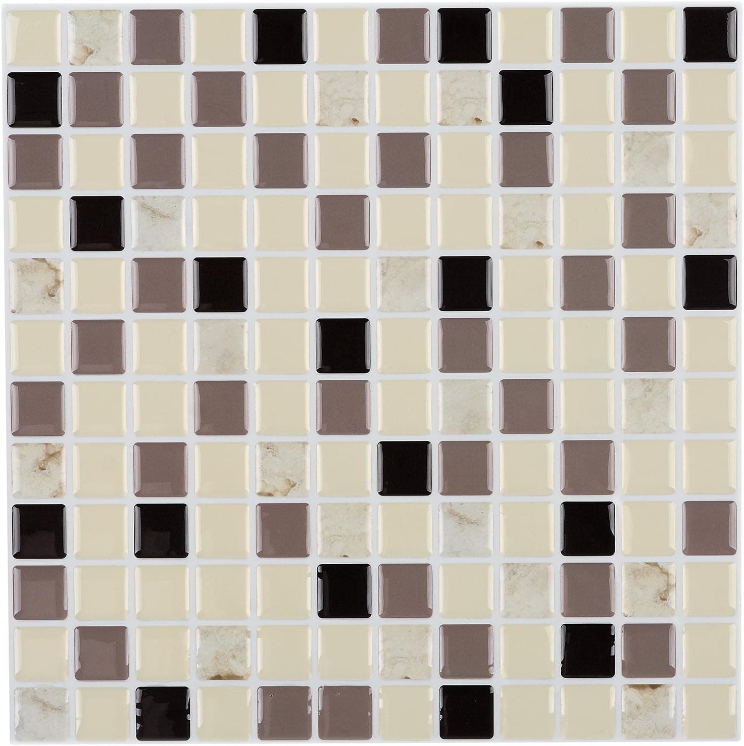 Instant Mosaic Peel'N'Stick Epoxy Mosaic Wall Tile Pack, 12" x 12"