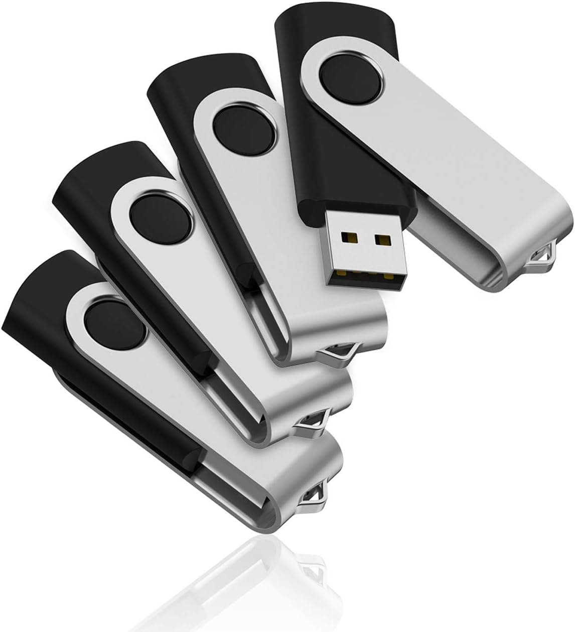 JOIOT 32GB USB 2.0 Flash Drive Thumb Drive Jump Drive with LED for Fold Data Storage, Memory Stick, Zip Drives, Pen Drive - Black (4-Pack)