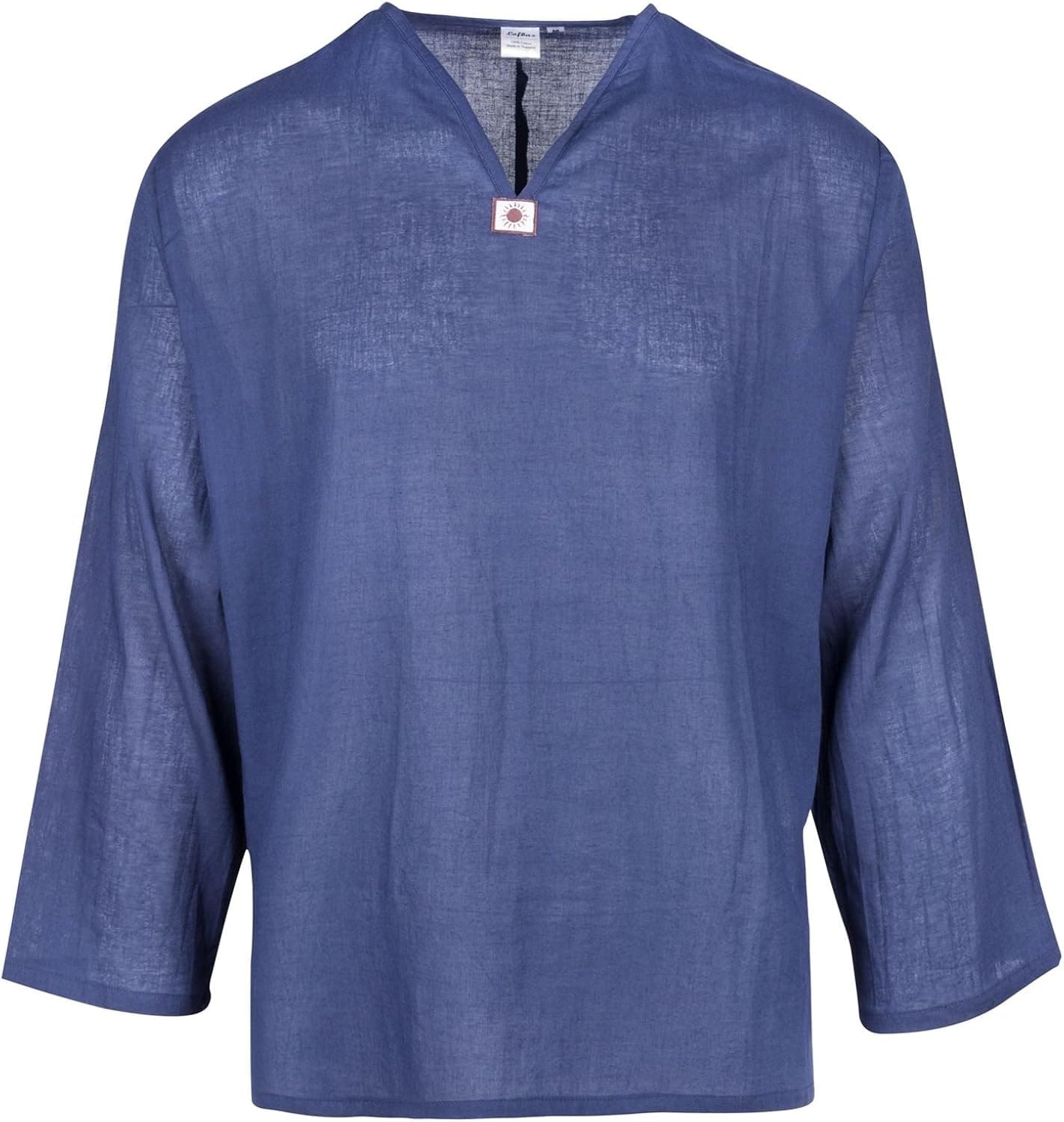 LOFBAZ Men's T-Shirt 100% Cotton Beach Hippie Shirt V-Neck Yoga Tunic Top