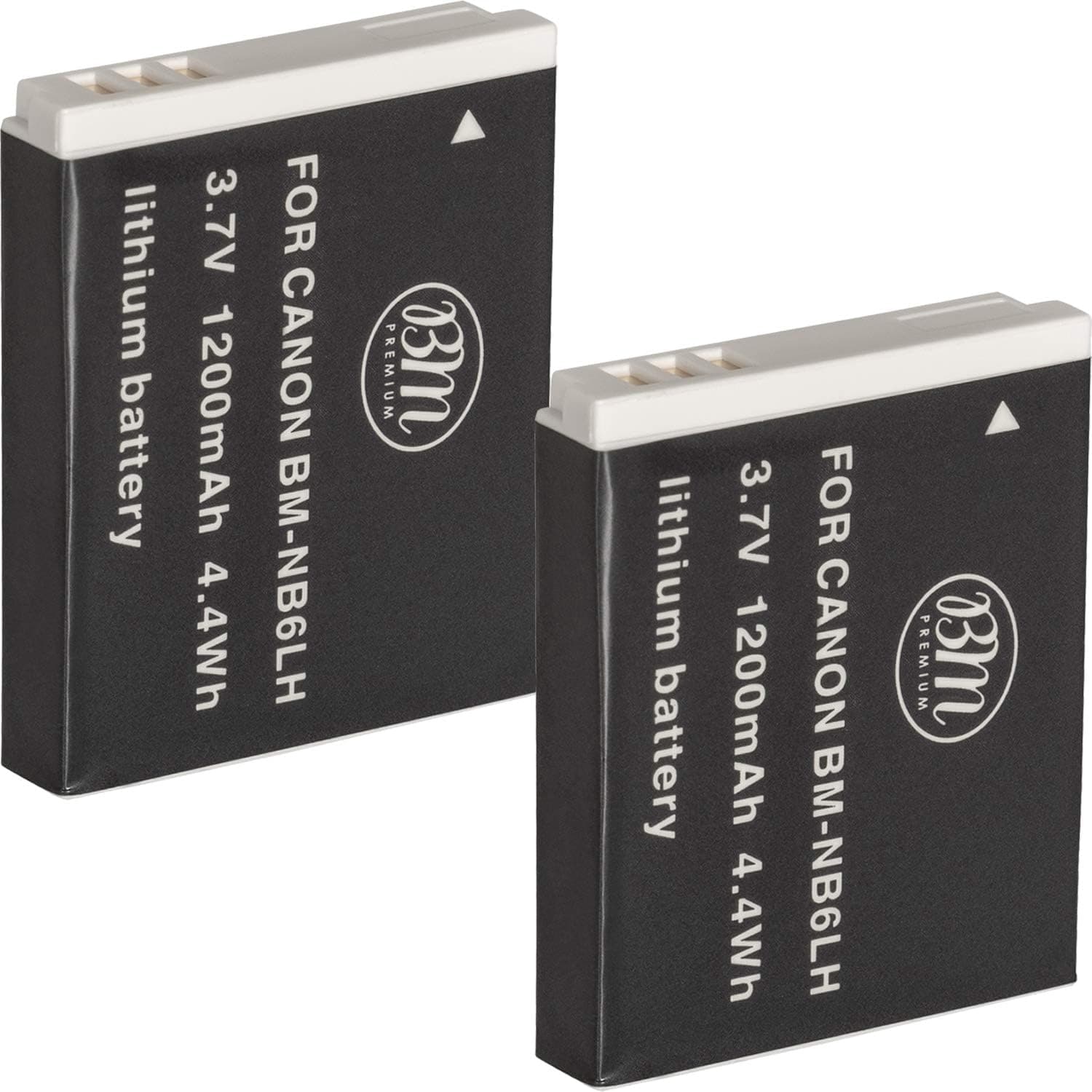 BM Premium 2 Pack of NB-6L, NB-6LH Batteries for Canon PowerShot S120, SX170 IS, SX260, SX280, SX500 IS, SX510, SX520, SX530, SX540, SX600, SX610, SX700 HS, SX710 HS, ELPH 500 HS, D10, D20, D30 Camera