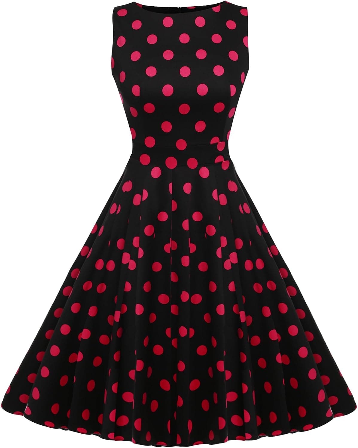 ACEVOG Women's 1950s Vintage Rockabilly Evening Cocktail Party Dress,Rose Red,X-Large