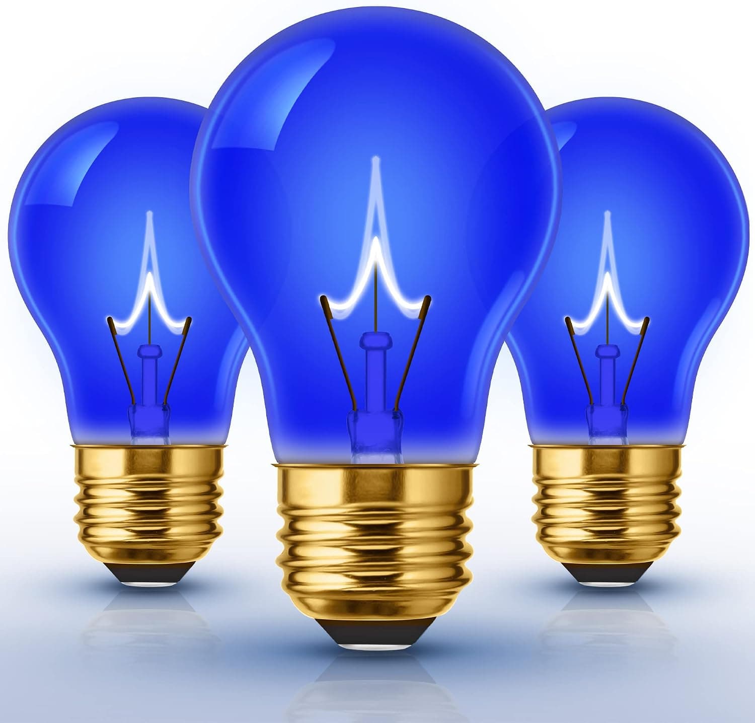 Blue Light Bulb, DORESshop A15 Blue Light Bulbs, Blue Light Bulbs Outdoor, E26 Porch Light, Party Light, Holiday Light for Halloween Christmas Decoration, 3 Pack