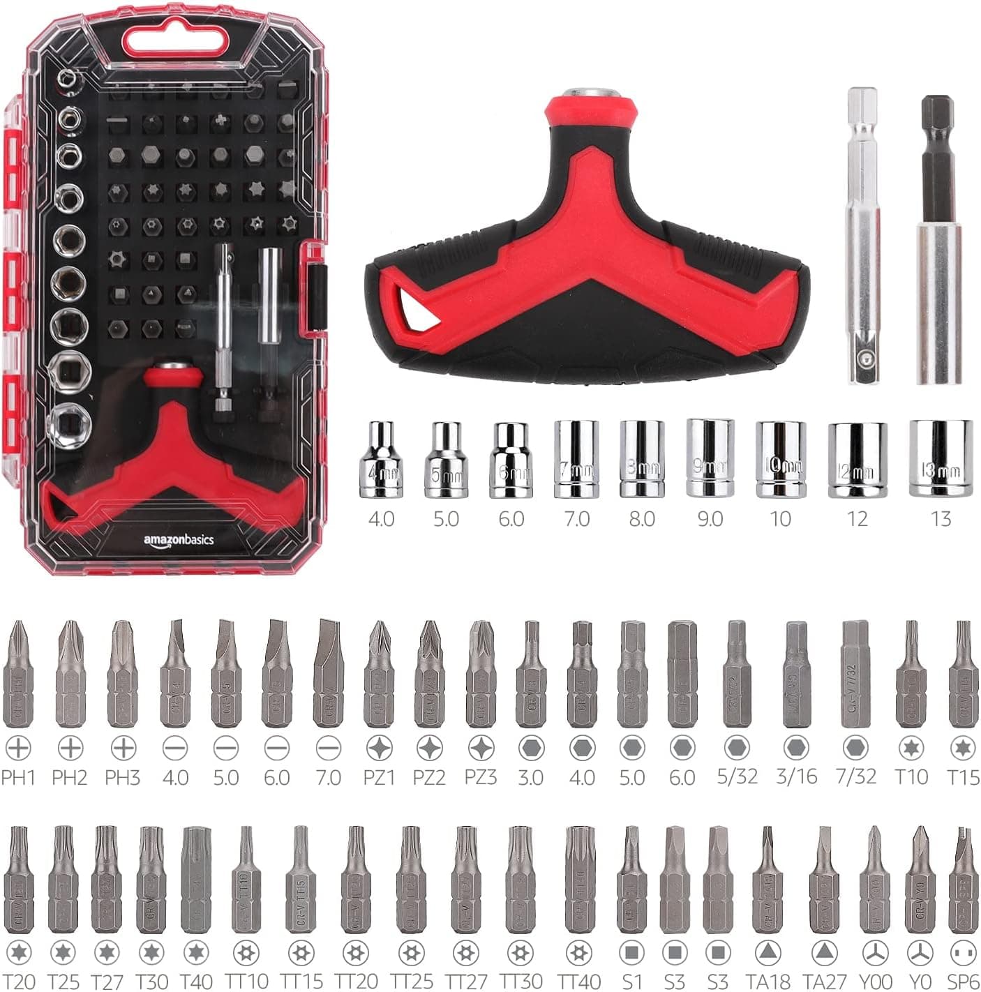 Amazon Basics 51-Piece Precision Nut and Screwdriver Set