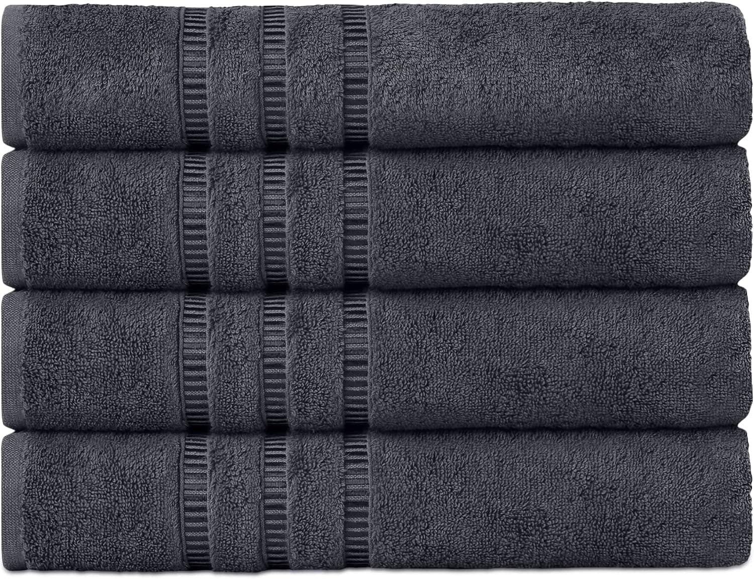 COTTONIA Bath Gray Towels for Bathroom Clearance Prime Bulk Grey Beach Towel for Birthday Men Dad 100% Cotton Towels Set of 4 27"x54" Iron Gray