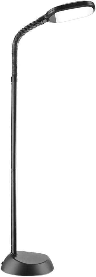addlon LED Floor Lamp with 4 Brightness Levels & 3 Color Temperatures, Smooth Touch Switch, 2500 Lumens, Dimmable Reading Standing Lamp with Gooseneck for Sewing Living Room Office - Classic Black