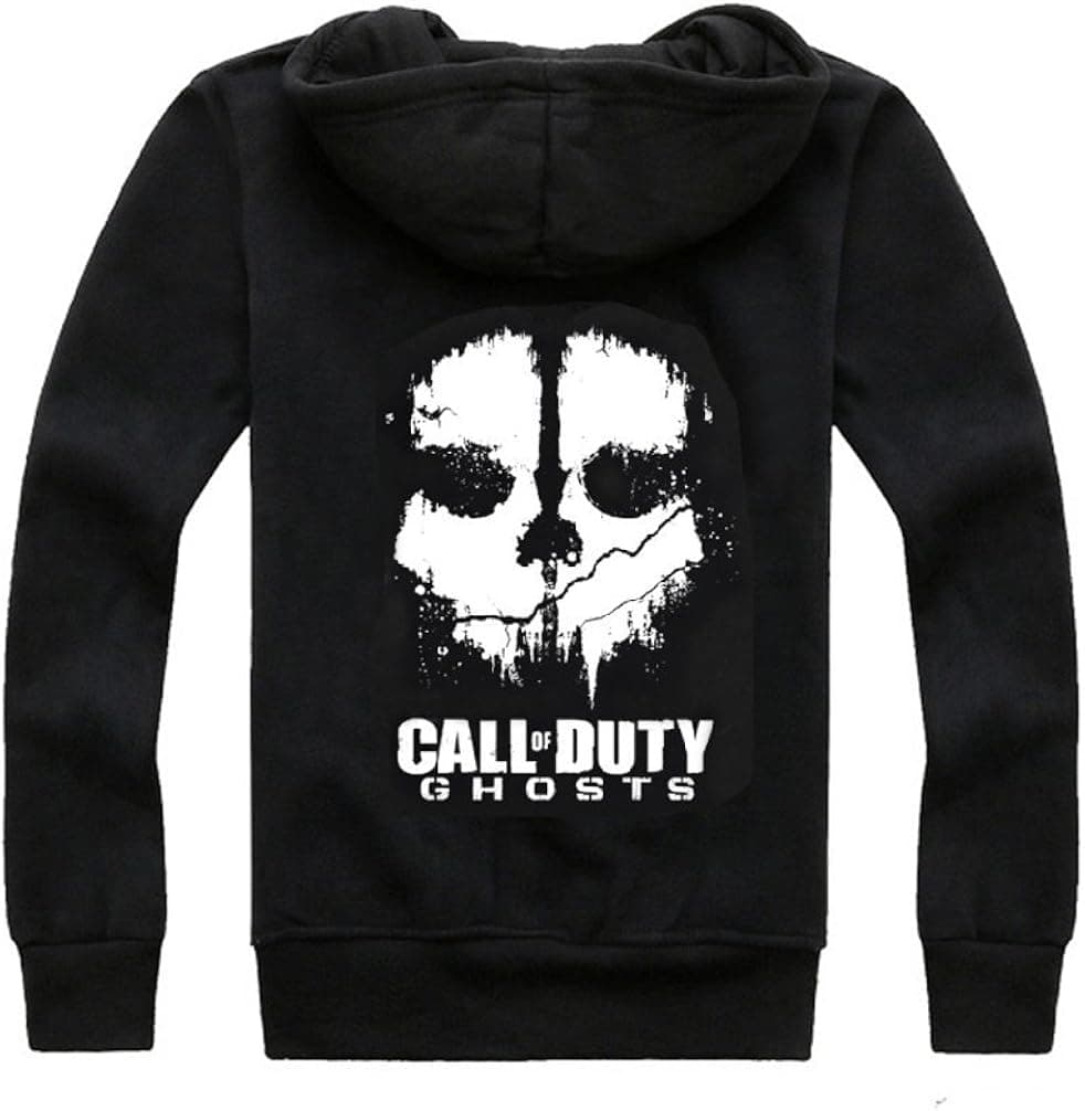 Kigcos Call Duty Ghosts Logo Unisex Zip Hoodies Cosplay Costome