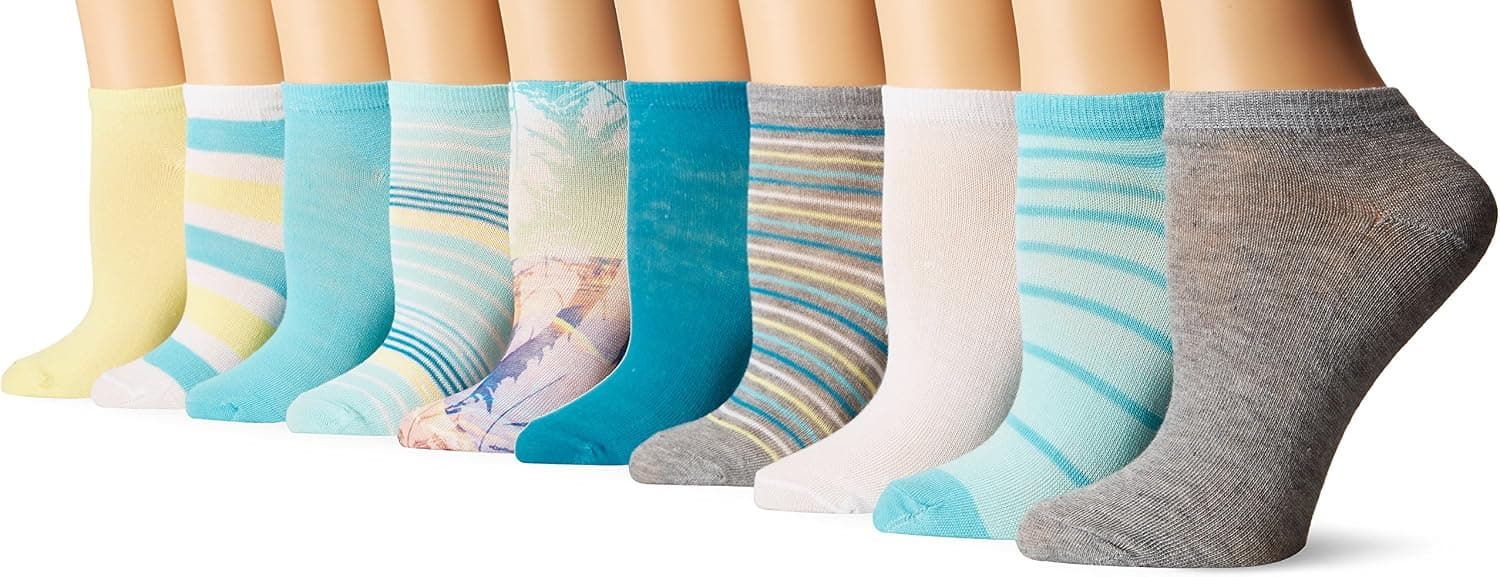 Chatties Women's Petite Printed Low Cut Socks 10 Pack-19