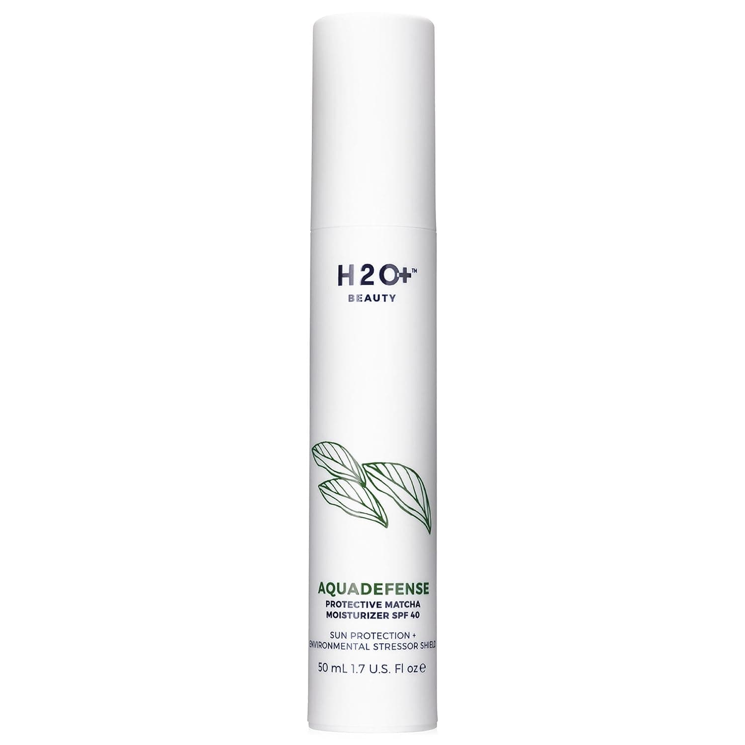 H2O PLUS BEAUTY Aquadefense Protective Matcha Moisturizer with SPF 40, Sunscreen and Environmental Stressor Shield, 1.7 oz
