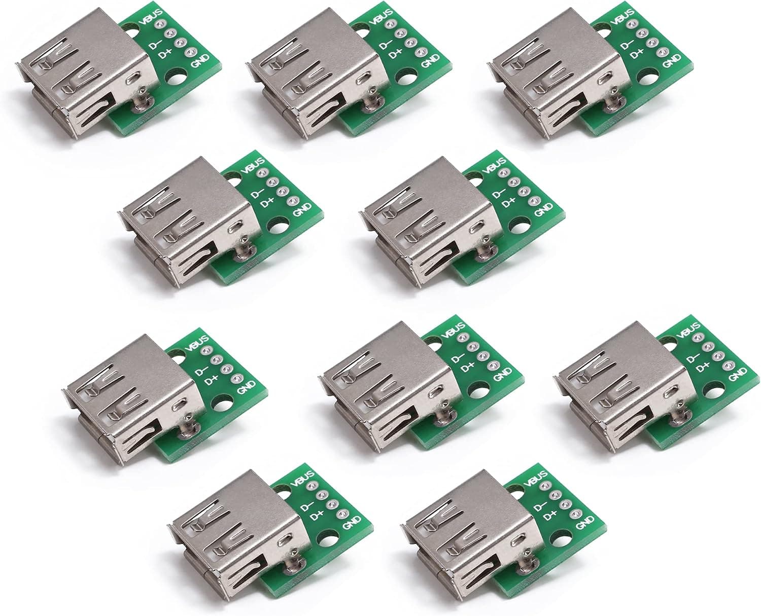 Teyleten Robot 10Pcs USB 2.0 Breakout Board Adapter Converter Board USB to DIP Adapter Board 2.54mm Breakout Board 4 Pins Pinboard 2.54mm Breakout Board