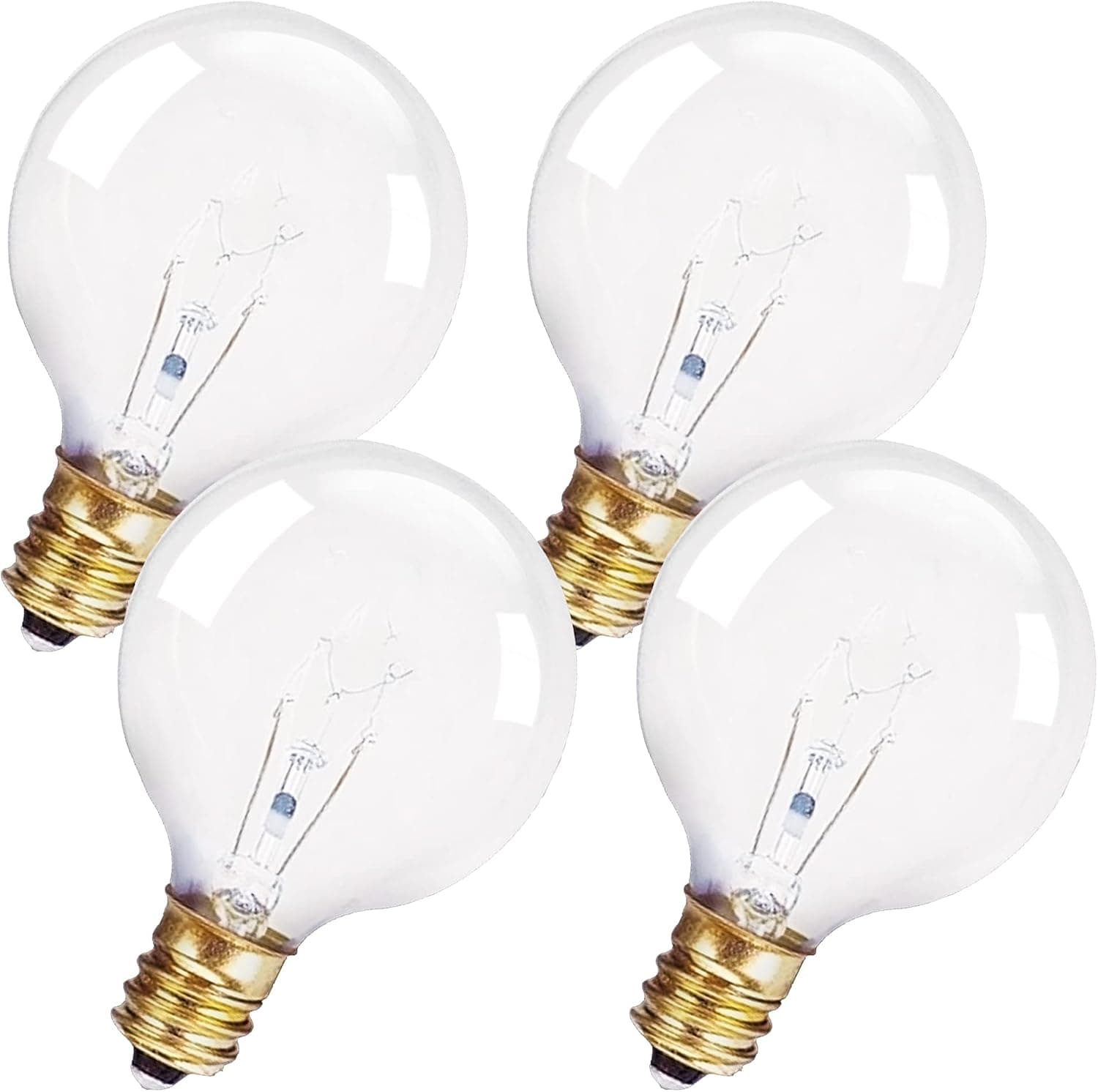 Xtricity 25W Wax Warmer Light Bulb, Incandescent G16.5 Globe, E12 Candelabra Base, Dimmable, 130V, (4 Pack)