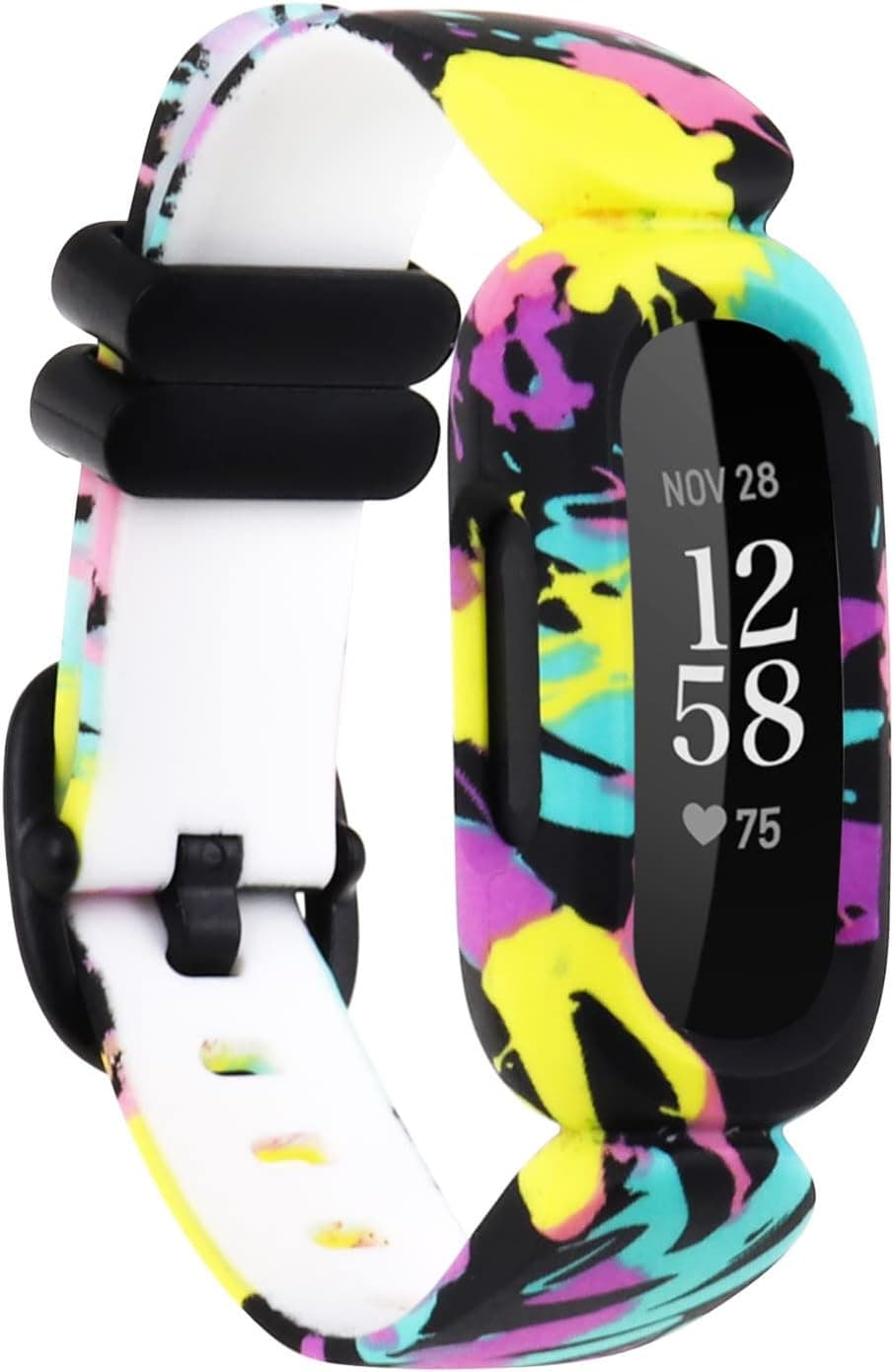 Baaletc Compatible with Fitbit Ace 3 Bands for Kids, Soft Pattern Printed Floral Band Accessories Wristbands Replacement for Fitbit Ace 3 Boys Girls