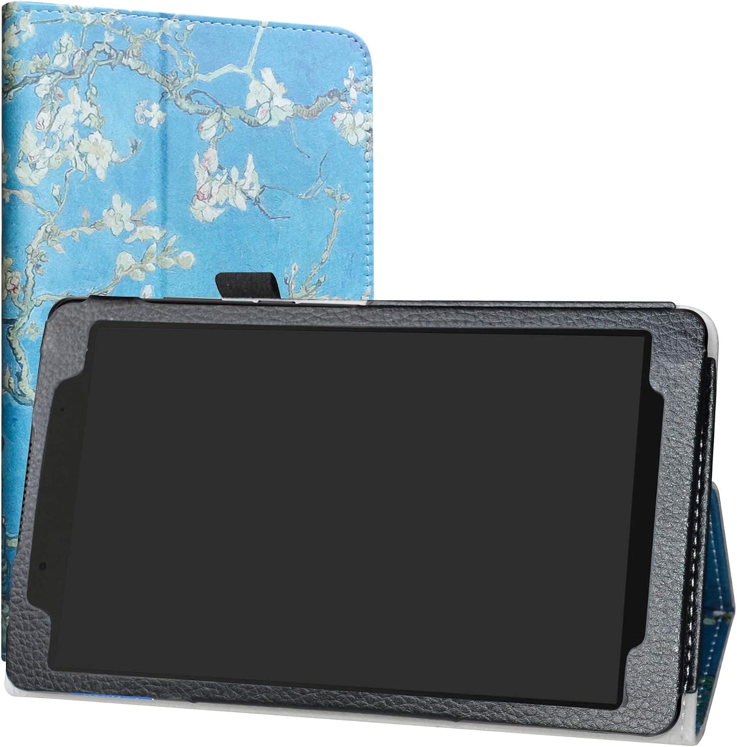 Lenovo Tab E8 HD Case,LiuShan PU Leather Slim Folding Stand Cover for 8.0" Lenovo Tab E8 HD 2018 Android Tablet PC,Almond Blossom