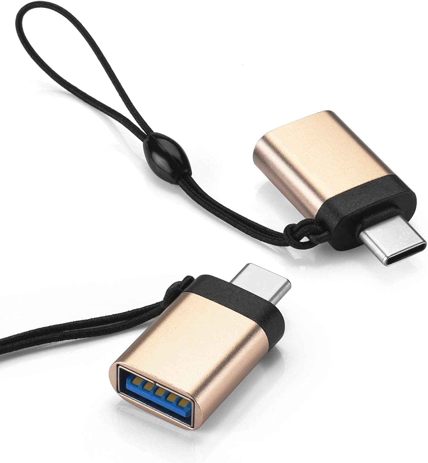 FACATH USB C to USB Adapter 2 Pack, Gold USB-C to USB 3.0 Adapter, Thunderbolt 3 to USB Female Adapter OTG High-Speed Data Transfer for MacBook Pro 2020, iPad Pro 2020 and More Type C Devices