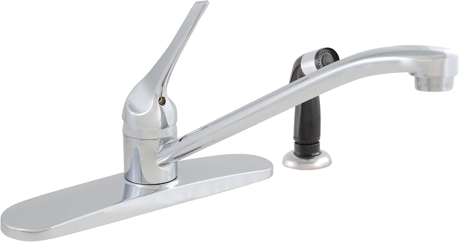 LDR Industries 011 1401 Kitchen Faucet Single Handle with Spray, Chrome