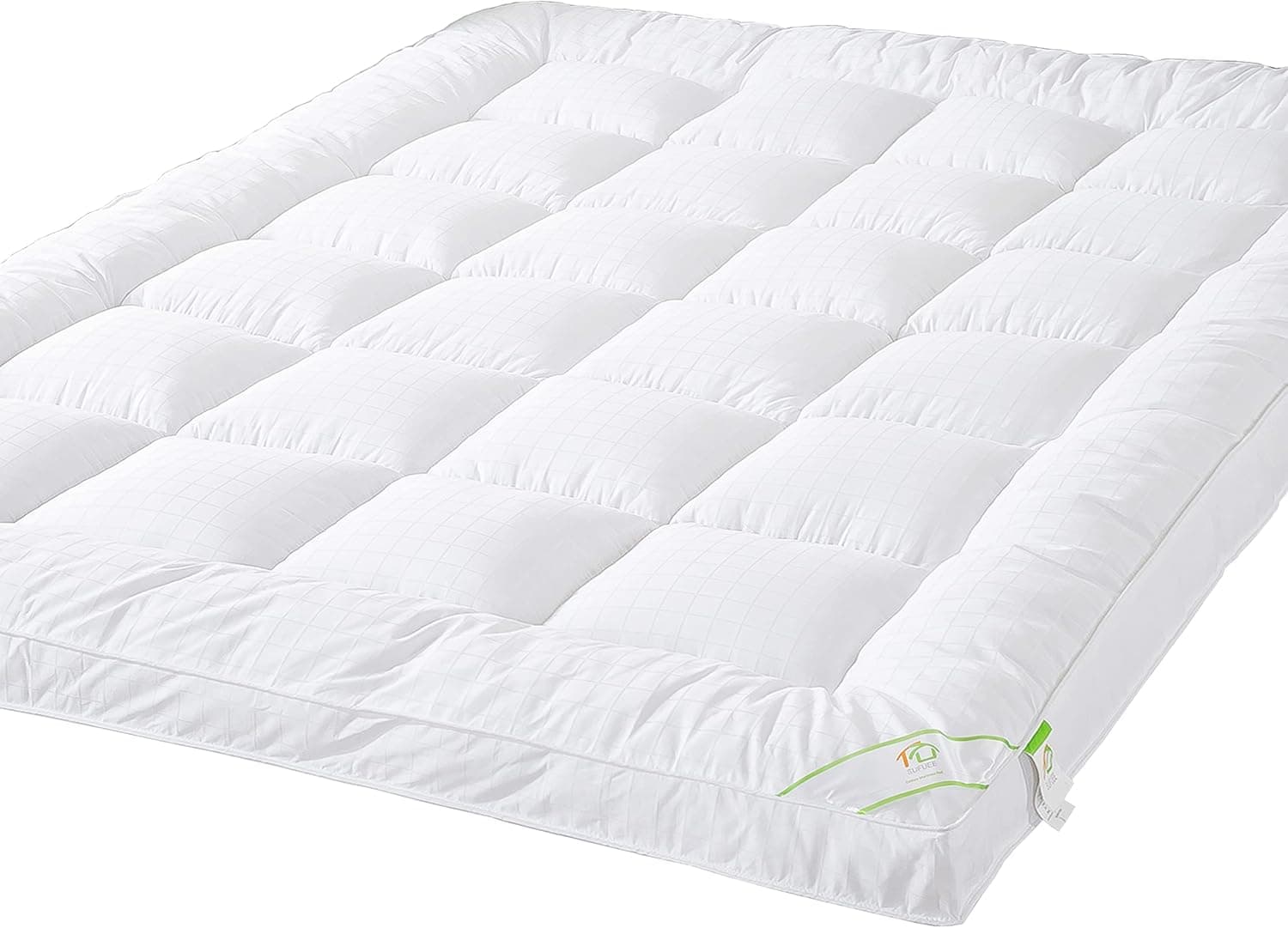 SUFUEE Mattress Topper Twin 400TC Cotton Mattress Pad with Deep Pocket - Extra Thick 2" Thick Quilted Pillow Top Down Alternative Fill