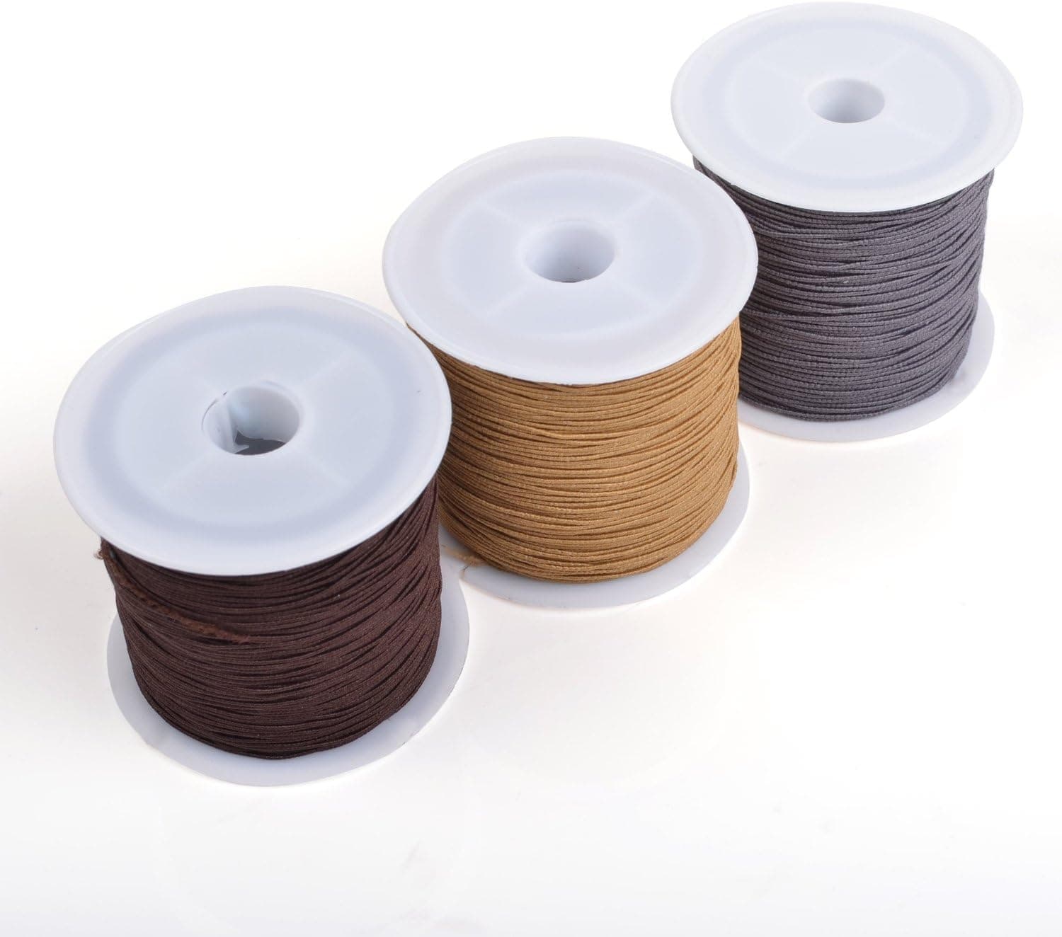 KLOUD City 3 Colors Assorted Dia 0.5MM 54 Yard Round Bungee, Beading Cord, Elastic Strings (Brown& Dark Grey& Khaki)