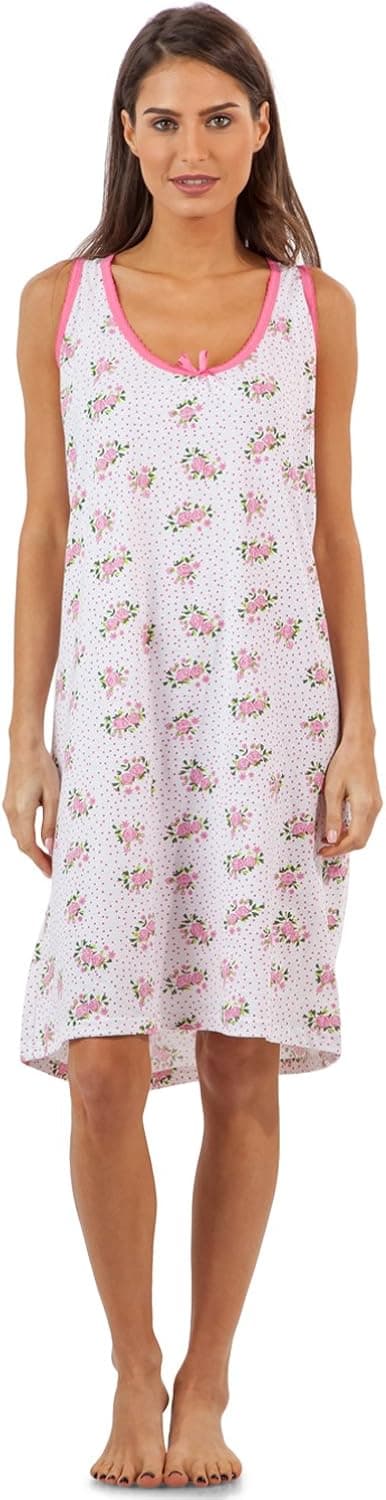 Casual Nights Women's Cotton Sleeveless Nightgown Chemise