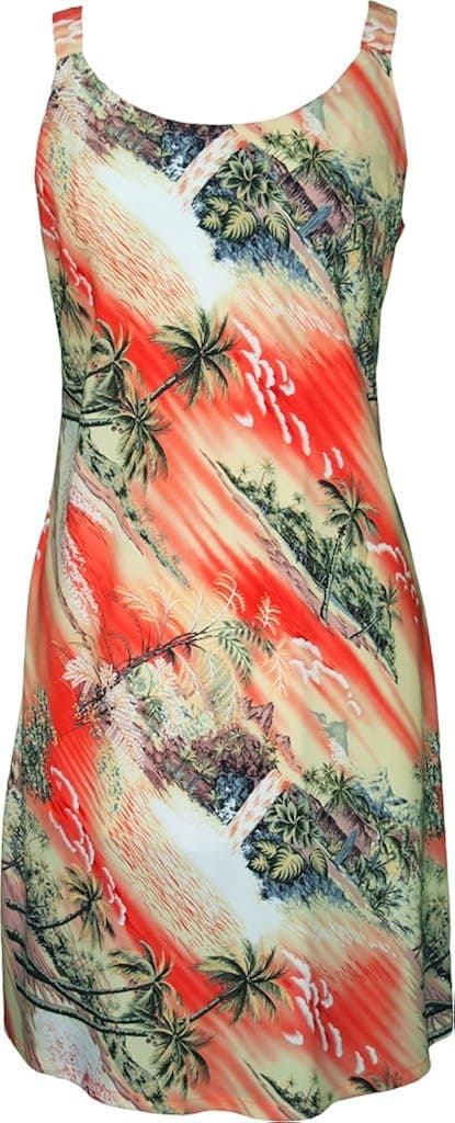 RJC Women's Tranquil Beach Short Hawaiian Bias Cut Slip Dress