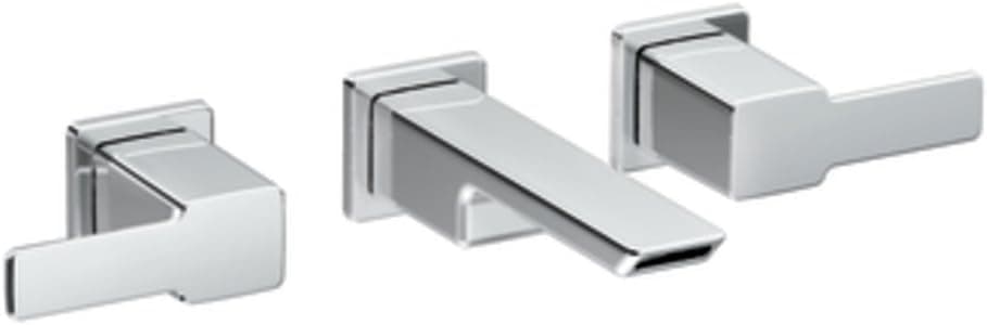 Moen TS6730 90 Degree Two-Handle Wall Mount Bathroom Faucet, Chrome