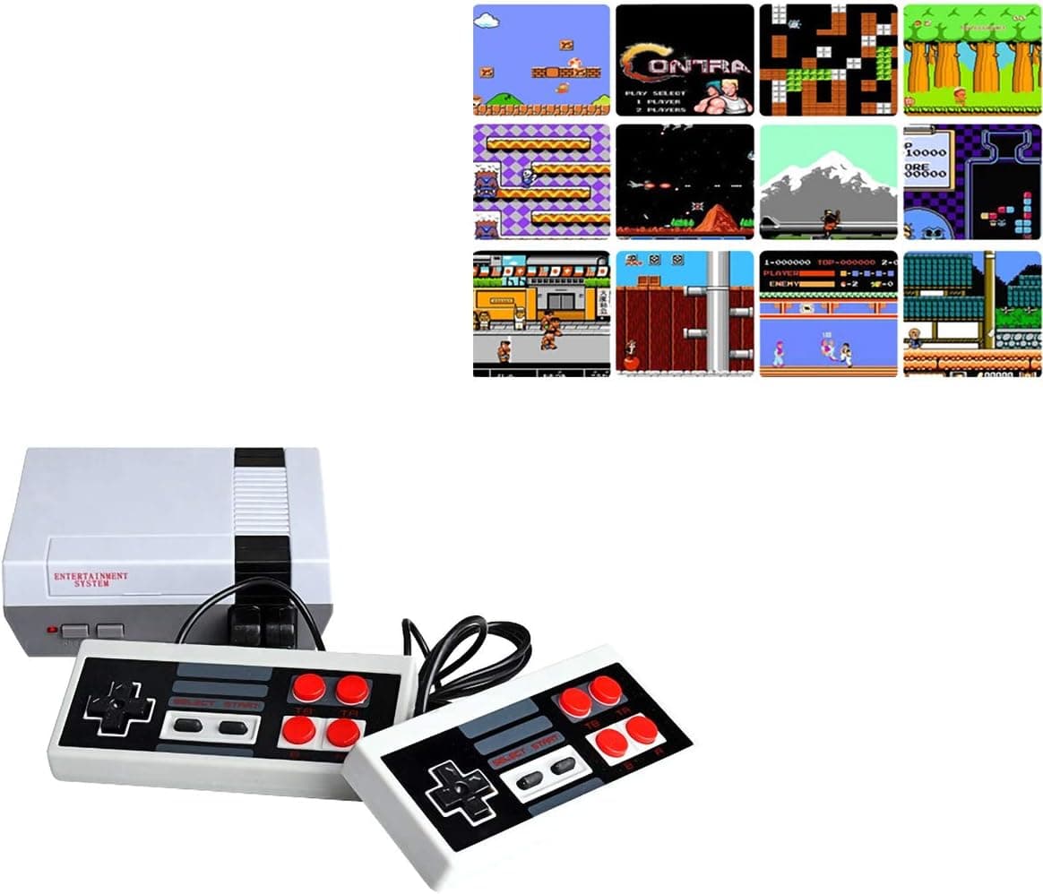 Jackky Retro Classic Video Game Console AV Output Mini Console 620 in 1 Built-in Plug and Play Video Games with 2 NES Controllers Handheld Games for Kids & Adults