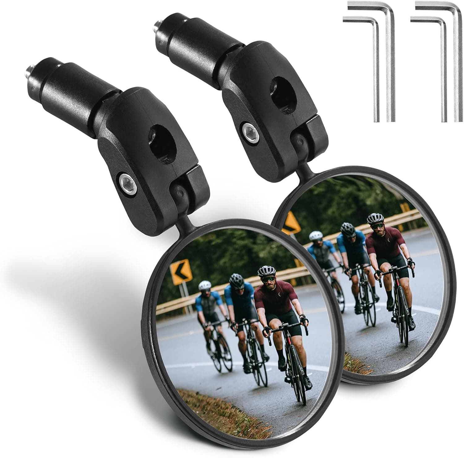 GeeMart Bike Mirror, 2PCS HD Safety Bicycle Cycling Rear View Mirror, Wide Angle Acrylic Bicycle Mirrors for Handlebars, Convex Mirror for Mountain Road Bike E-bike Motorcycle…