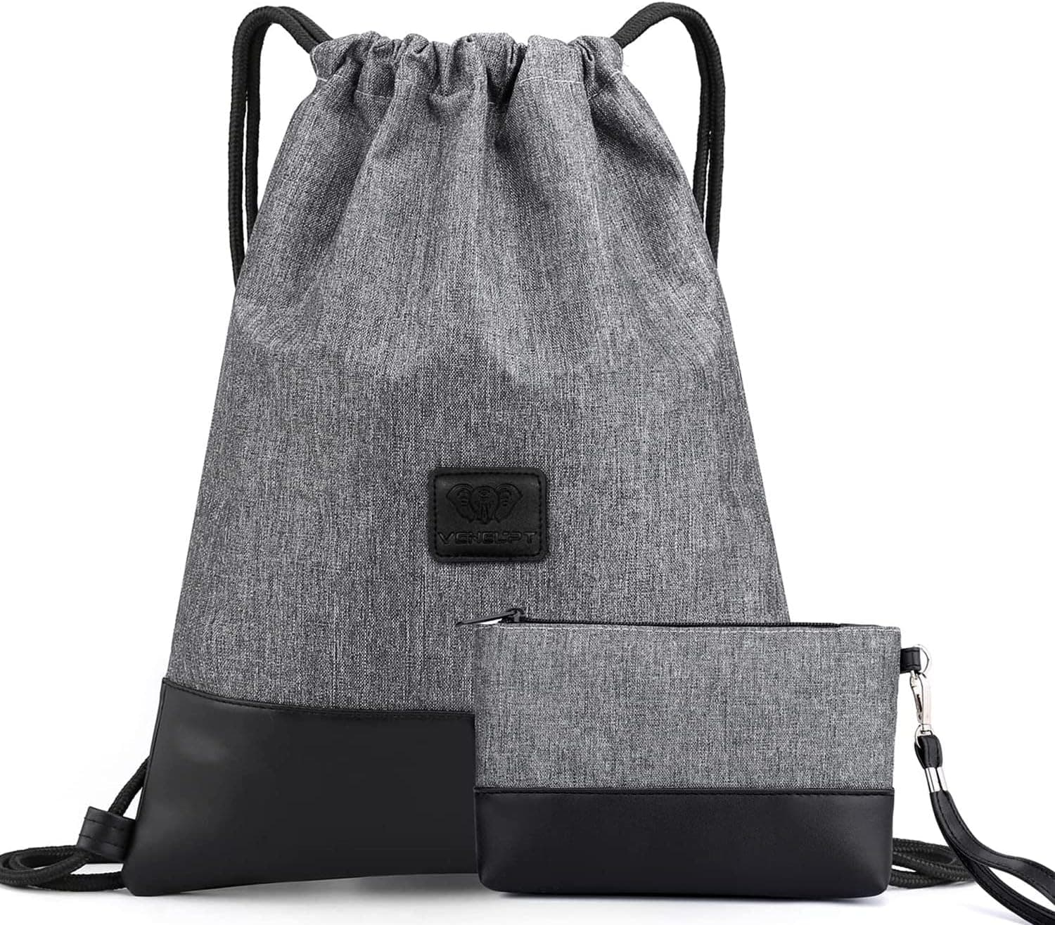 SunForMorning Drawstring Backpack Gym Sports String Bag Sackpack, Grey