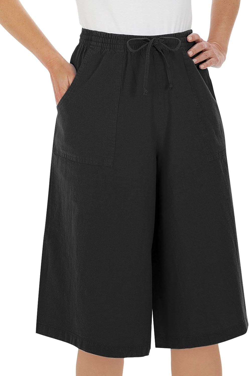 Cotton Split Skirt, Black, Size XXL