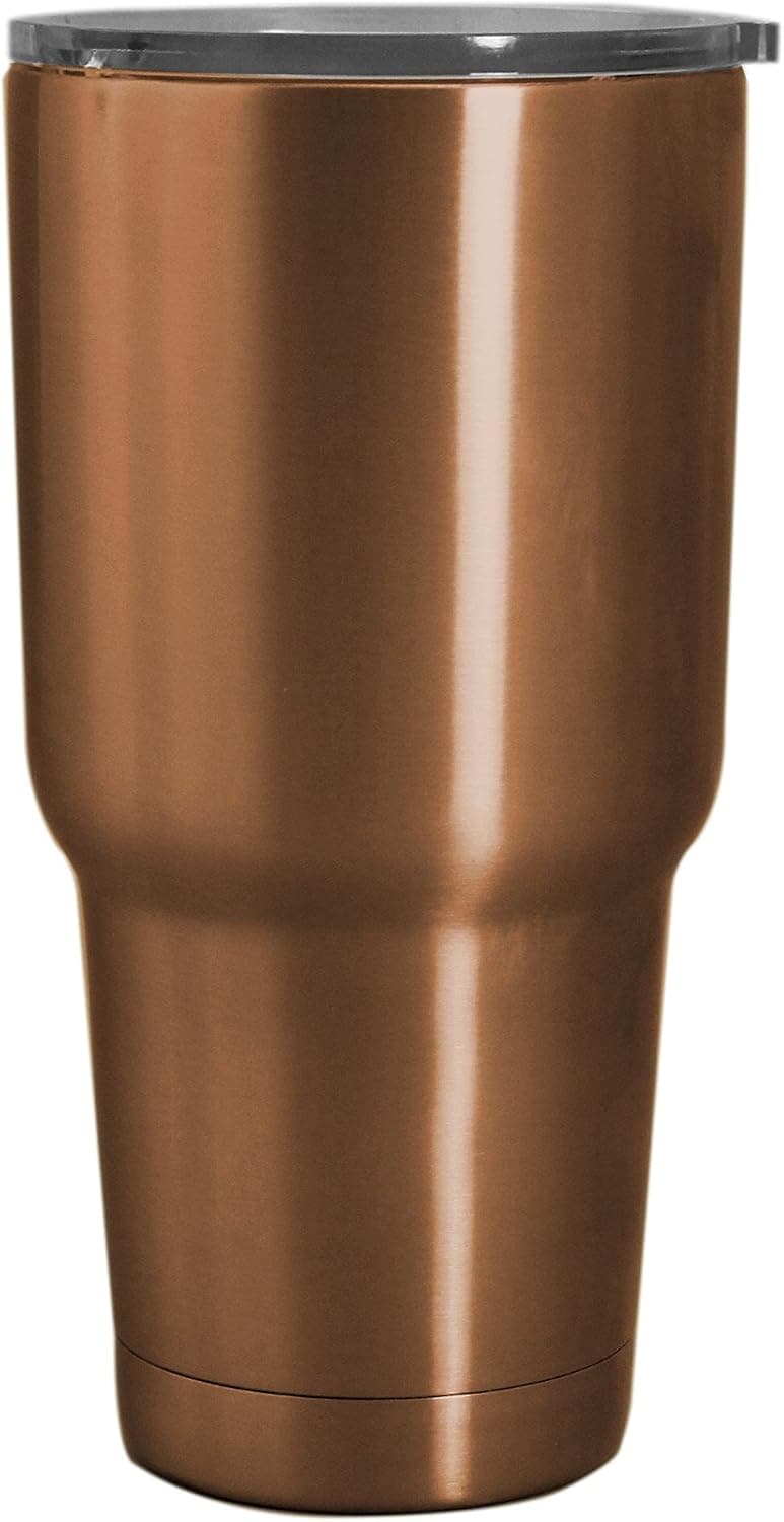 GHP Double Wall Vacuum Insulated Stainless Steel Travel Tumbler, 30 oz, Copper