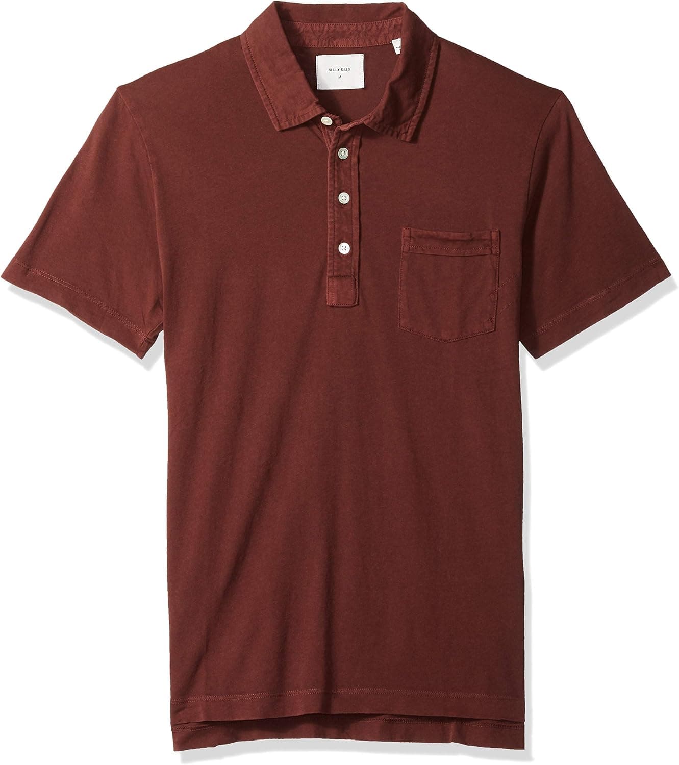 Billy Reid Men's Short Sleeve Standard Fit Pensacolo Polo Shirt with Pocket