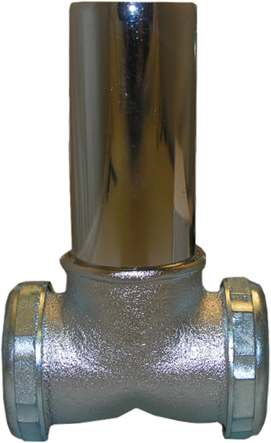 LASCO 03-4063 1-1/2-Inch Chrome Plated Brass Slip Joint Center Outlet Baffle Tee with Threaded Tailpiece with Nuts and Washers