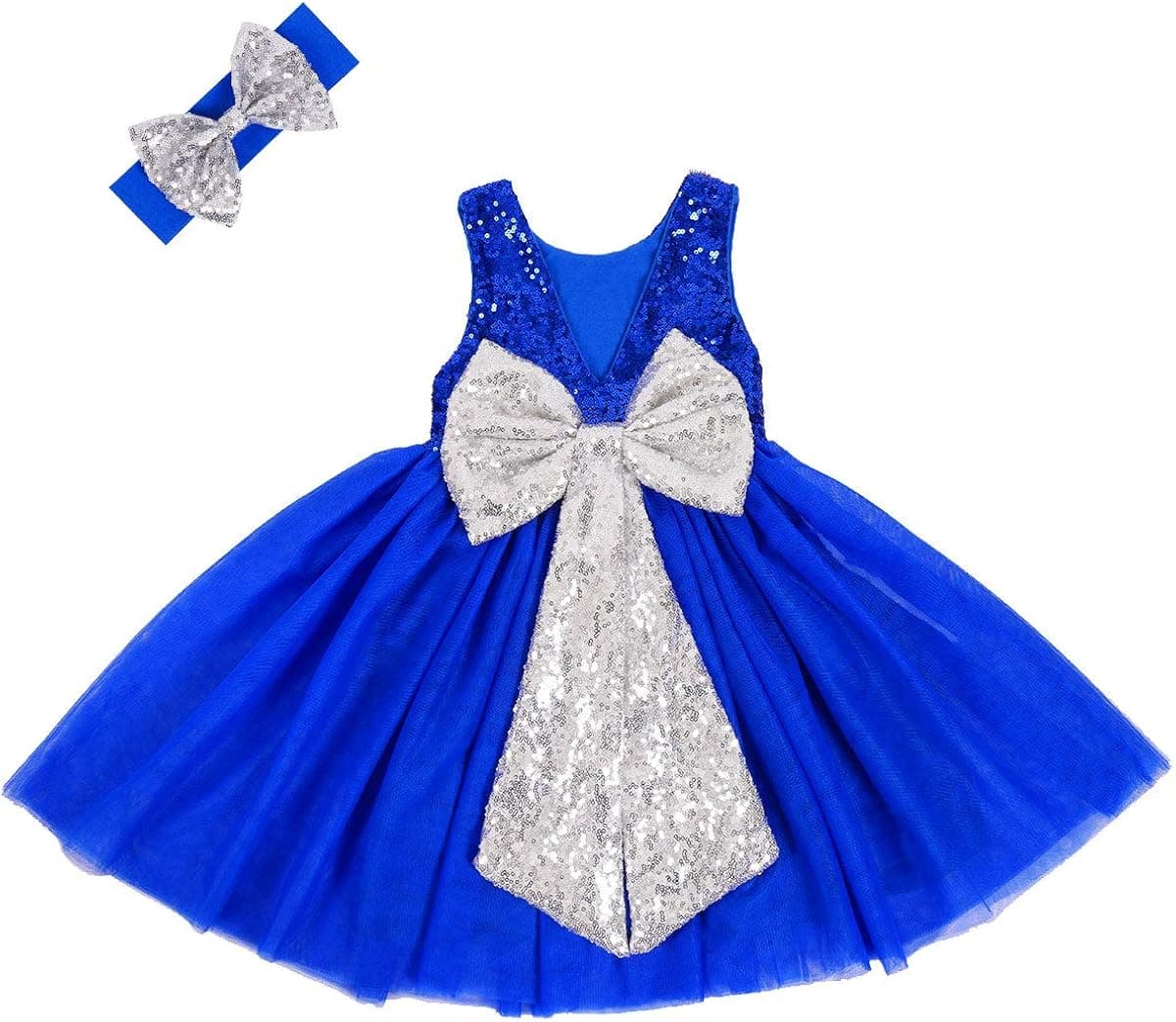 Cilucu Flower Girl Dress Baby Toddlers Sequin Dress Tutu Kids Party Dress Bridesmaid Wedding Gown