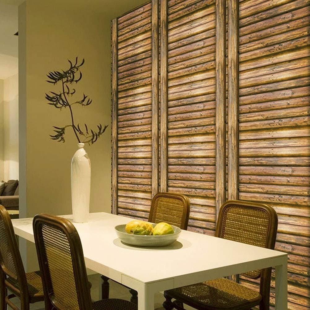 Wood Wallpaper Wood Grain Wallpaper 3D Fence Wood Grain Peel & Stick Wallpaper Wood Vinyl Wallpaper Self-Adhesive Wallpaper Shelf Paper for Wall Decal,17.7"×236"