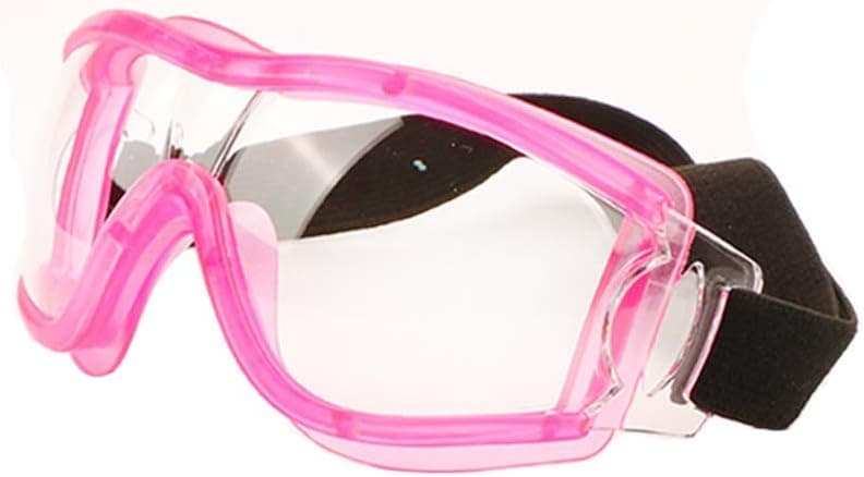 Safety Glasses,spiid Protective Goggles Anti-UV400＆Scratch Resistant Eye Impacted Sealed Protective Work Goggles Over Spectacles for DIY, Lab, Welding, Grinding, Cycling (pink frame)