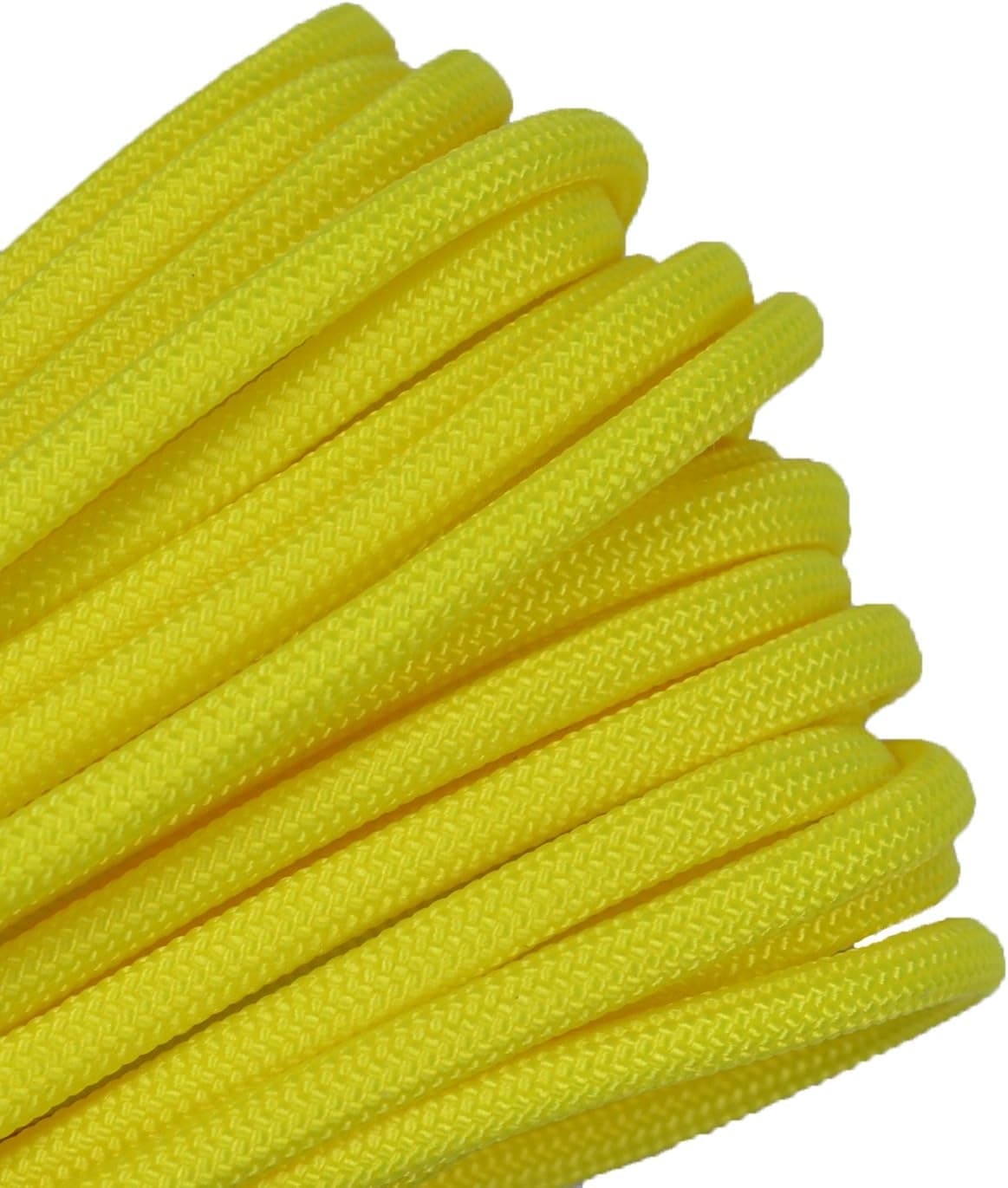 Solid Colors Paracord - Type III Parachute Cord - Neon Yellow - 50 Feet