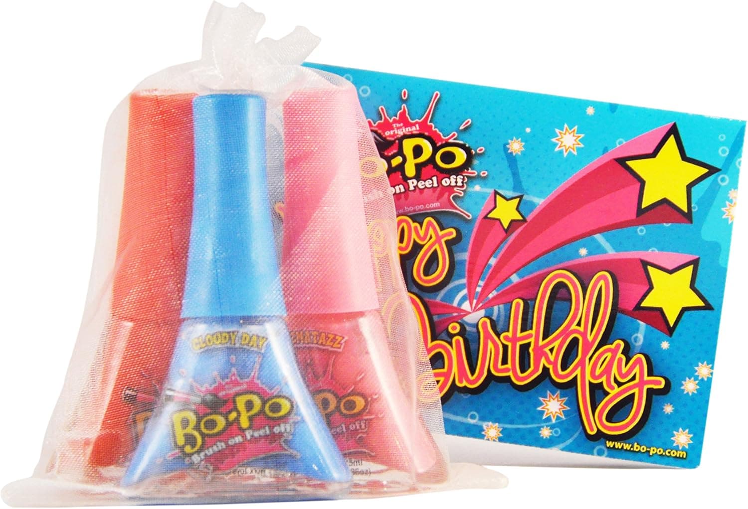 Bo-Po Polish Non-Scented Birthday Pack with Silver Gift Bag (3 Piece)