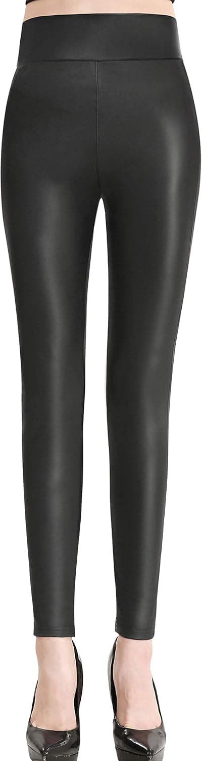 Viicress High Waist Stretch Leather Leggings Sexy Skinny Faux Leather Pants