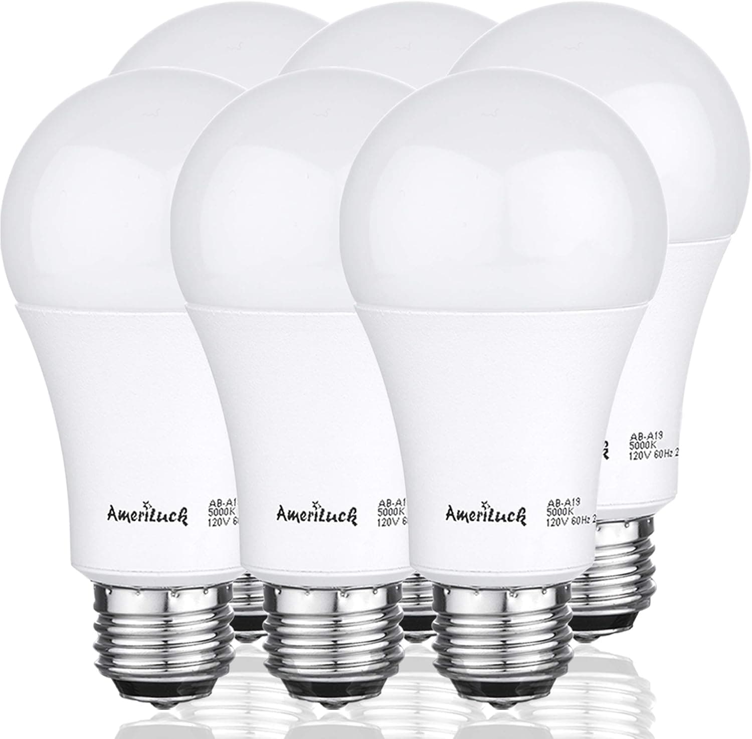 AmeriLuck 100W Equivalent A19 LED Light Bulbs, 15Watts Non-Dimmable 1600LM (3000K | Warm White, 6 Pack)
